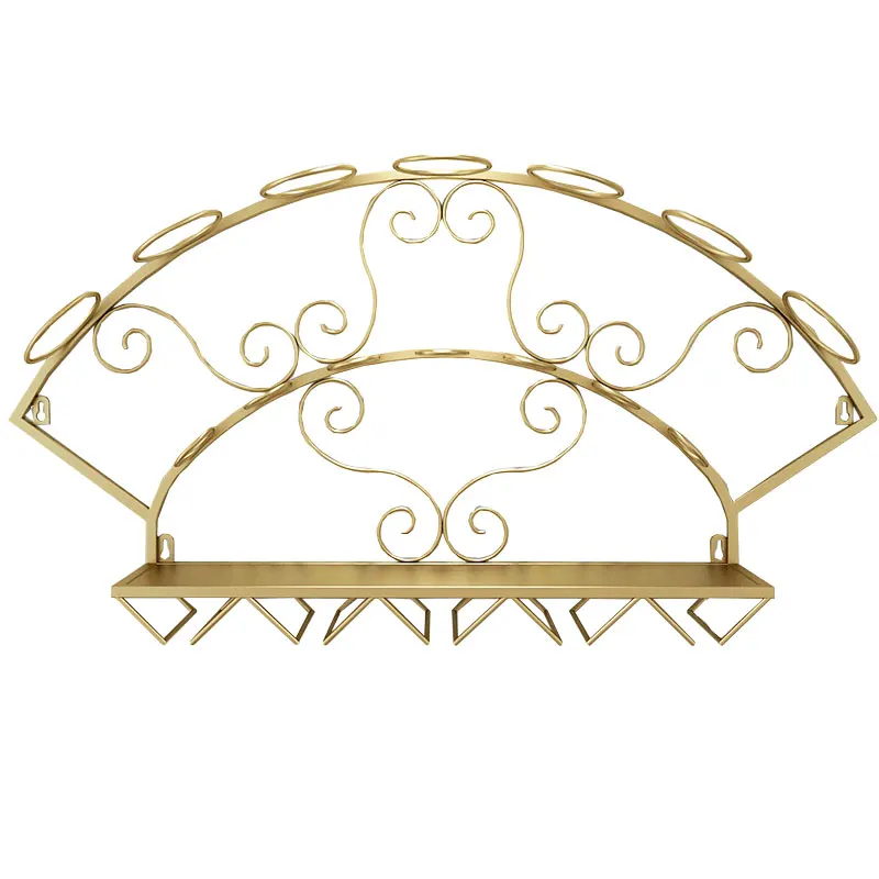 Bar European-style wall hanging creative minimalist wall hanging decorative ornaments display wrought iron wine rack wine bottle
