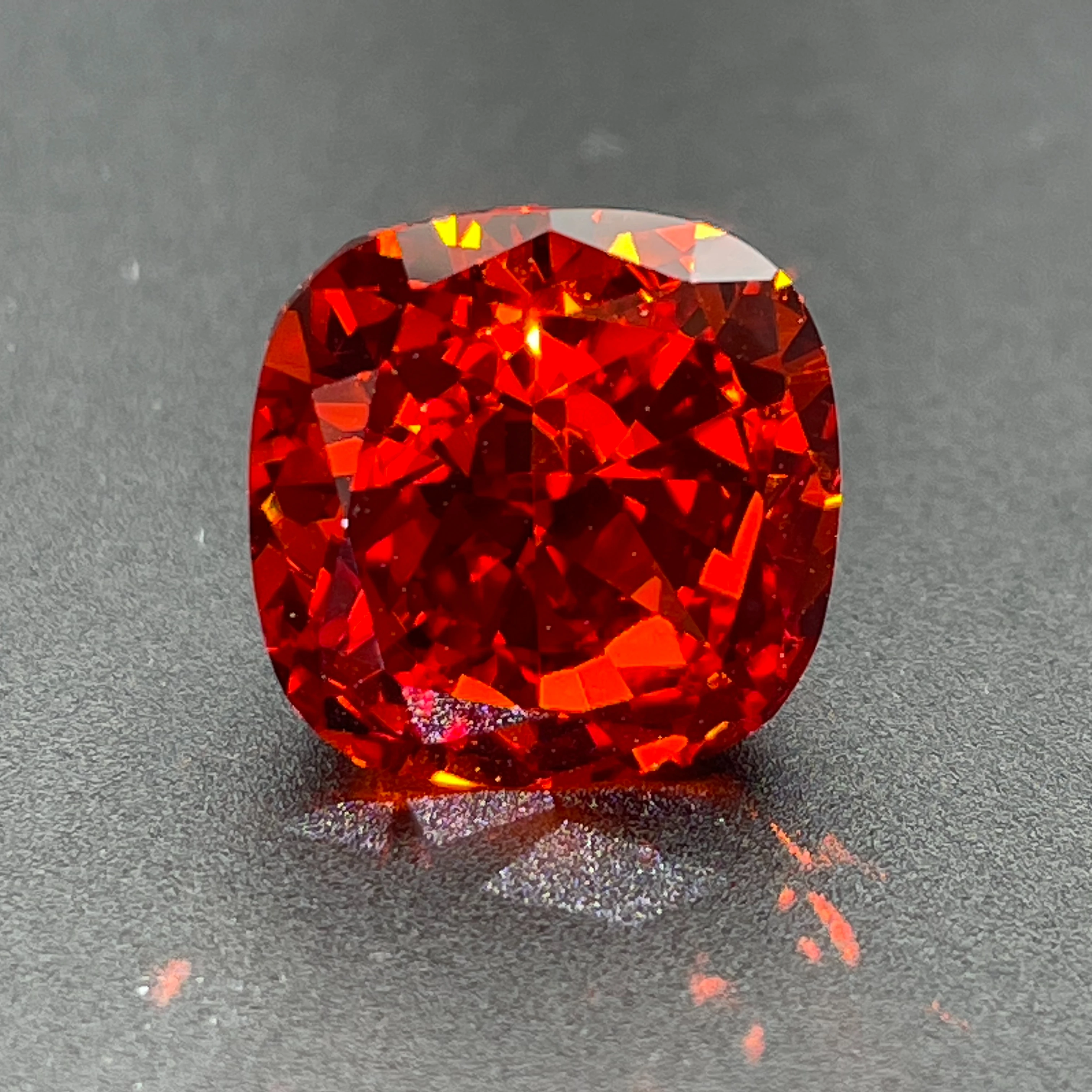 ZHF Jewelry Traceable synthetic diamond 8A high simulation diamond orange red square 12*12, 19.3ct loose gemstone