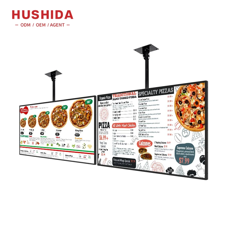 32 43 50 55inch 10 mm Slim design advertising display lcd screen menu restaurant display menu screen for marketing