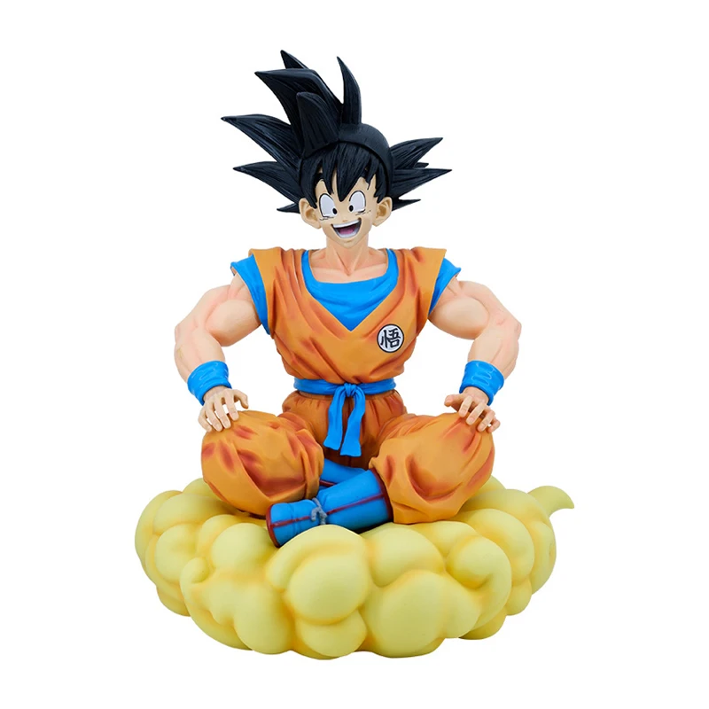 38cm PVC Son Goku Super Saiyan Anime Figure Hot sale Goku Sitting Position Kid Toy Collection Model Animation Source from Japan