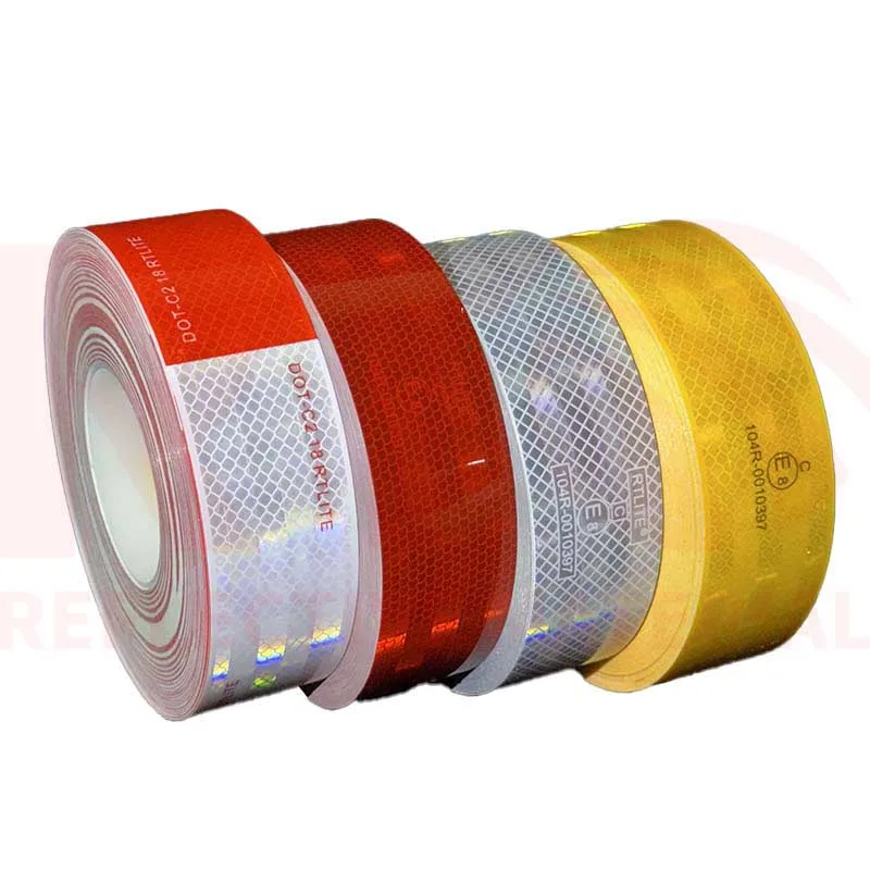 Custom Design Self Adhesive Diamond Grade Retro Warning Safety Yellow Tape Reflective Sticker Roll for Car