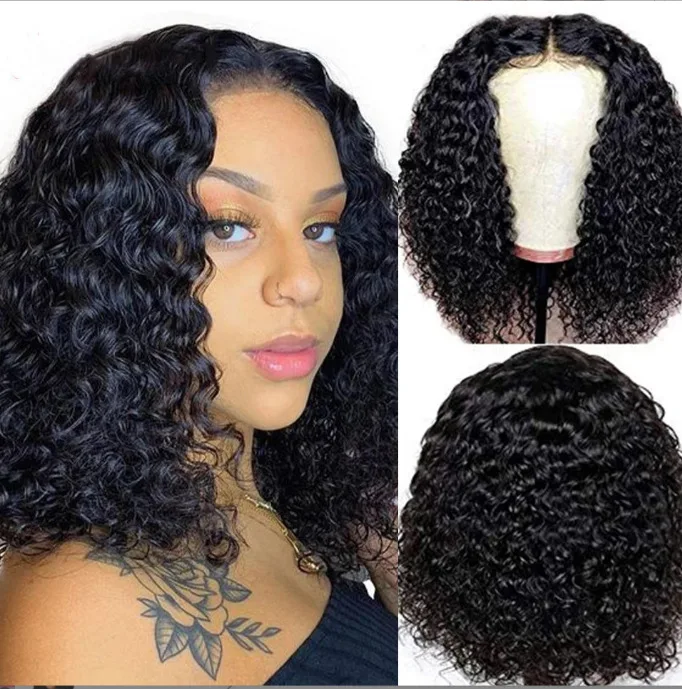 Cheap Price Brazilian Water Wave Remy Human Hair Transparent Lace Front Wig For Black Woman