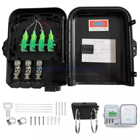 8-port Air Outdoor Optical Distribution Box (NAP) Wall Mount ODB Fiber Distribution Box 8 APC for Splicing 1:8 PLC Pigtails