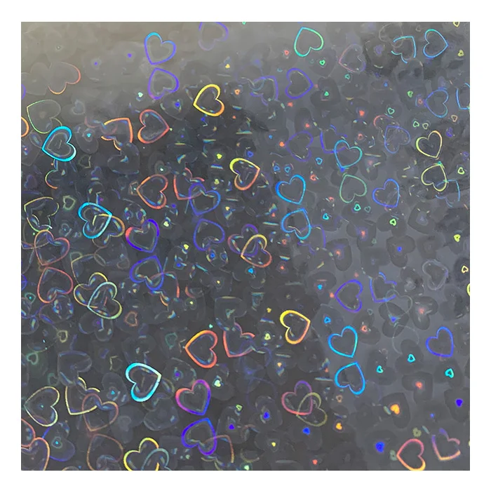 BOPP  Laser Material PET Transparent Heart Pattern Holographic Hot Thermal lamination Film