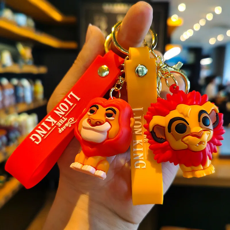 The Lion King Keychains Kawaii Simba Pumbaa Timon Keyring Car Key Ring Cosplay Phone Handbag Ornament Kids Jewelry Gifts