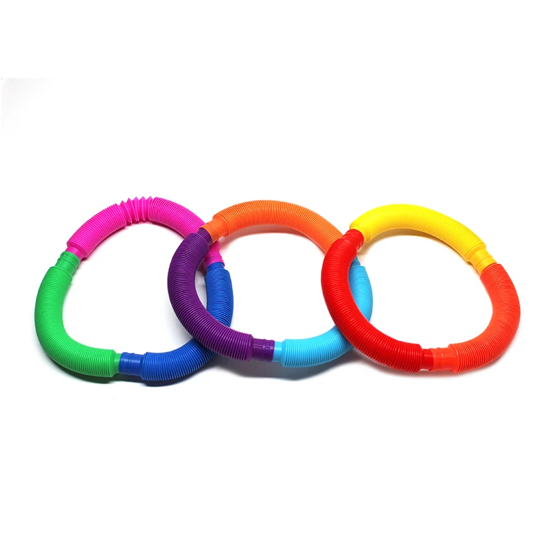 Cheap Price In Stock pop tubes sensory toys kids Stress Relief Toy Colorful Plastic Folding fidget pop tube toys