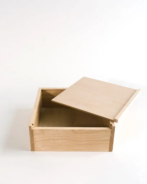Wooden engagement slim gift box from oak beech box rustic gift box
