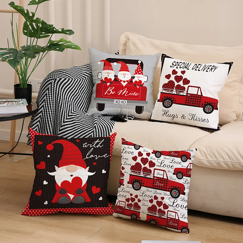 Wholesale Decorative Cushion Christmas Polyester Pillow Covers Santa Deer Snowflake Snowman Pillow Case