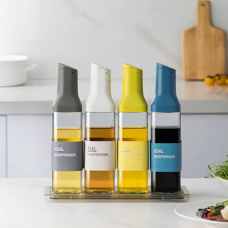 Household kitchen glass oil pot soy sauce vinegar bottle seasoning cans vinegar leak-proof oil tank