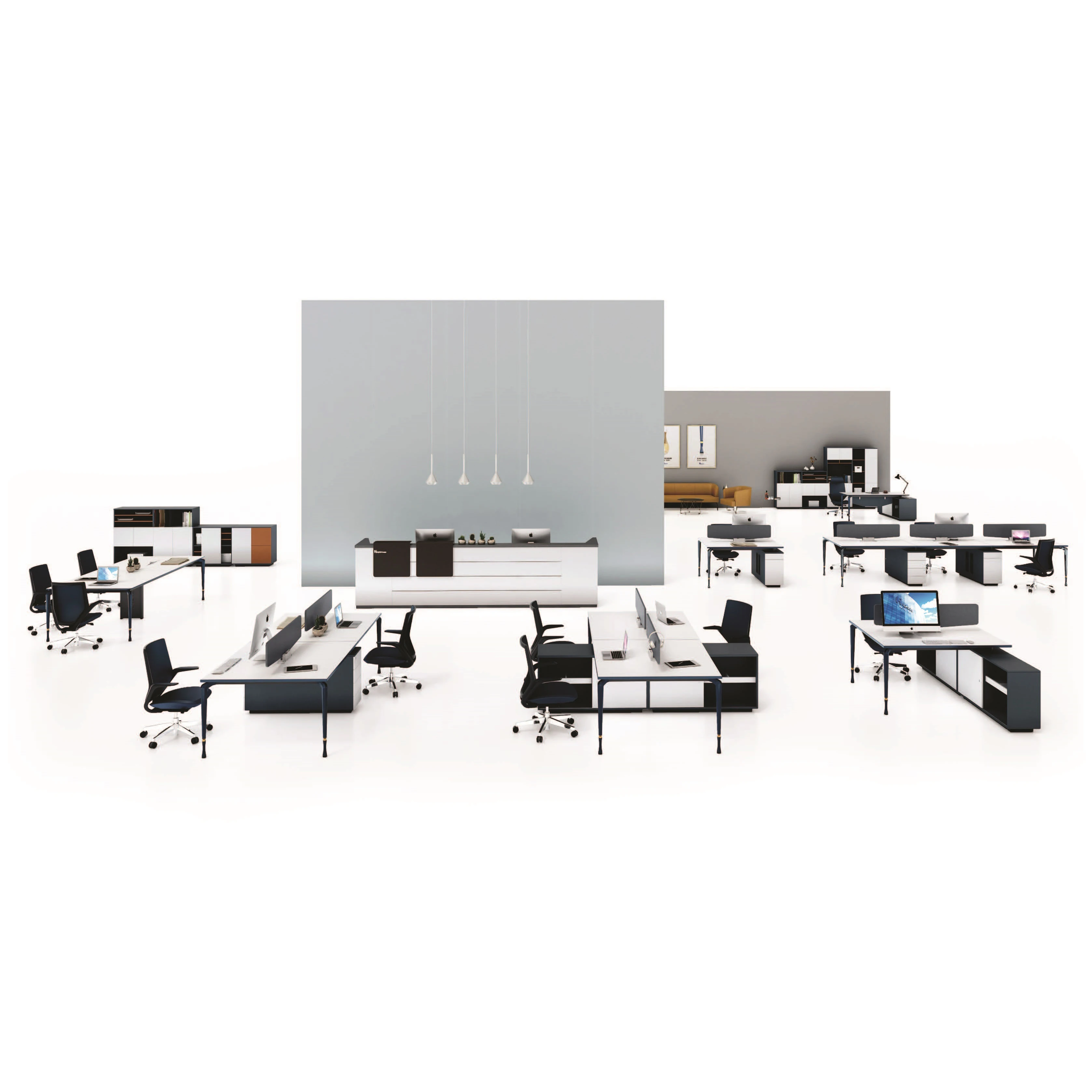 Лидер продаж, офисная Рабочая станция MFC на 2 человек для маленького офиса (FOH-7C-67-02)