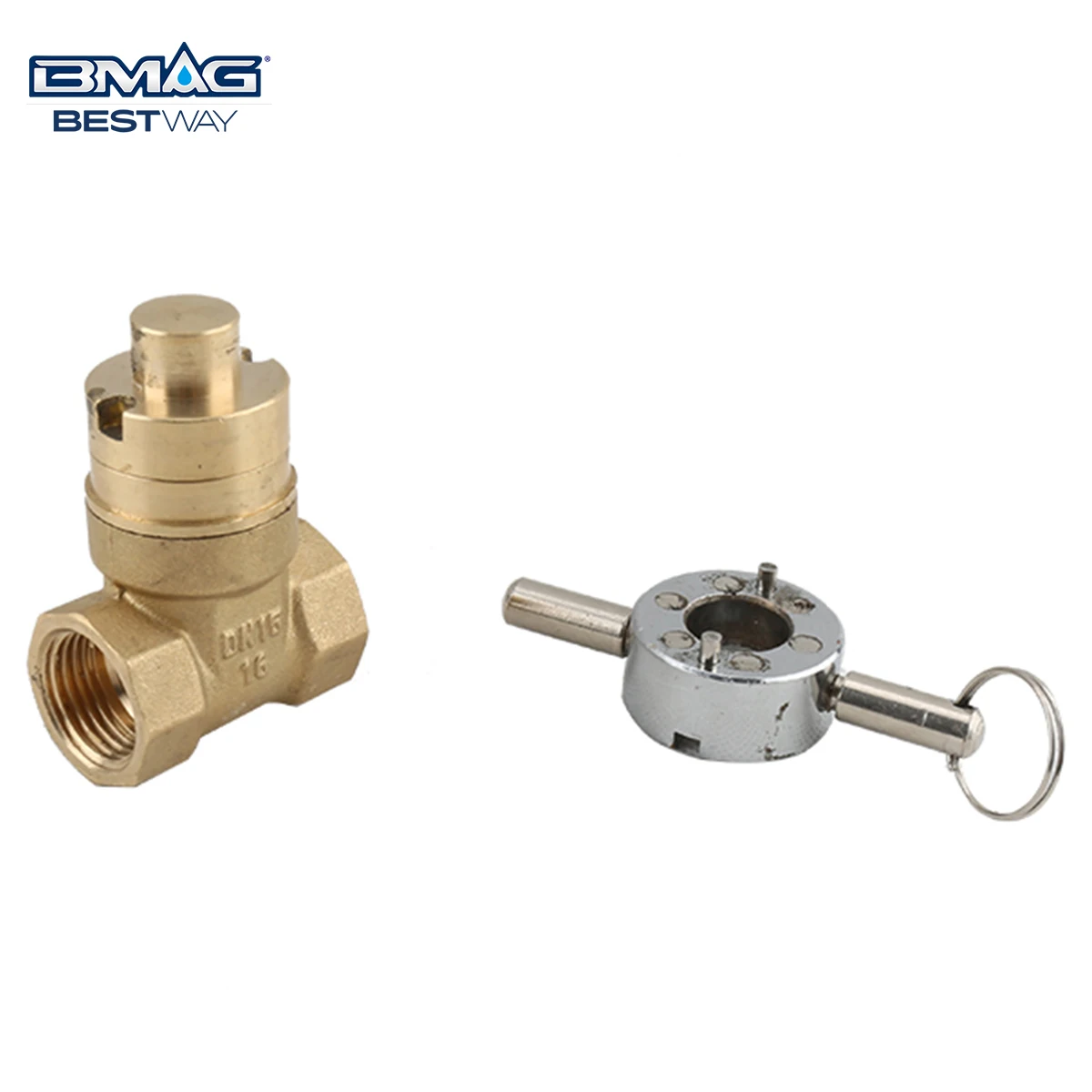 BMAG OEM ODM DN15 1/2 Inch PN16 Locking Brass Gate Valve Magnetic Lock Copper Gate Valve