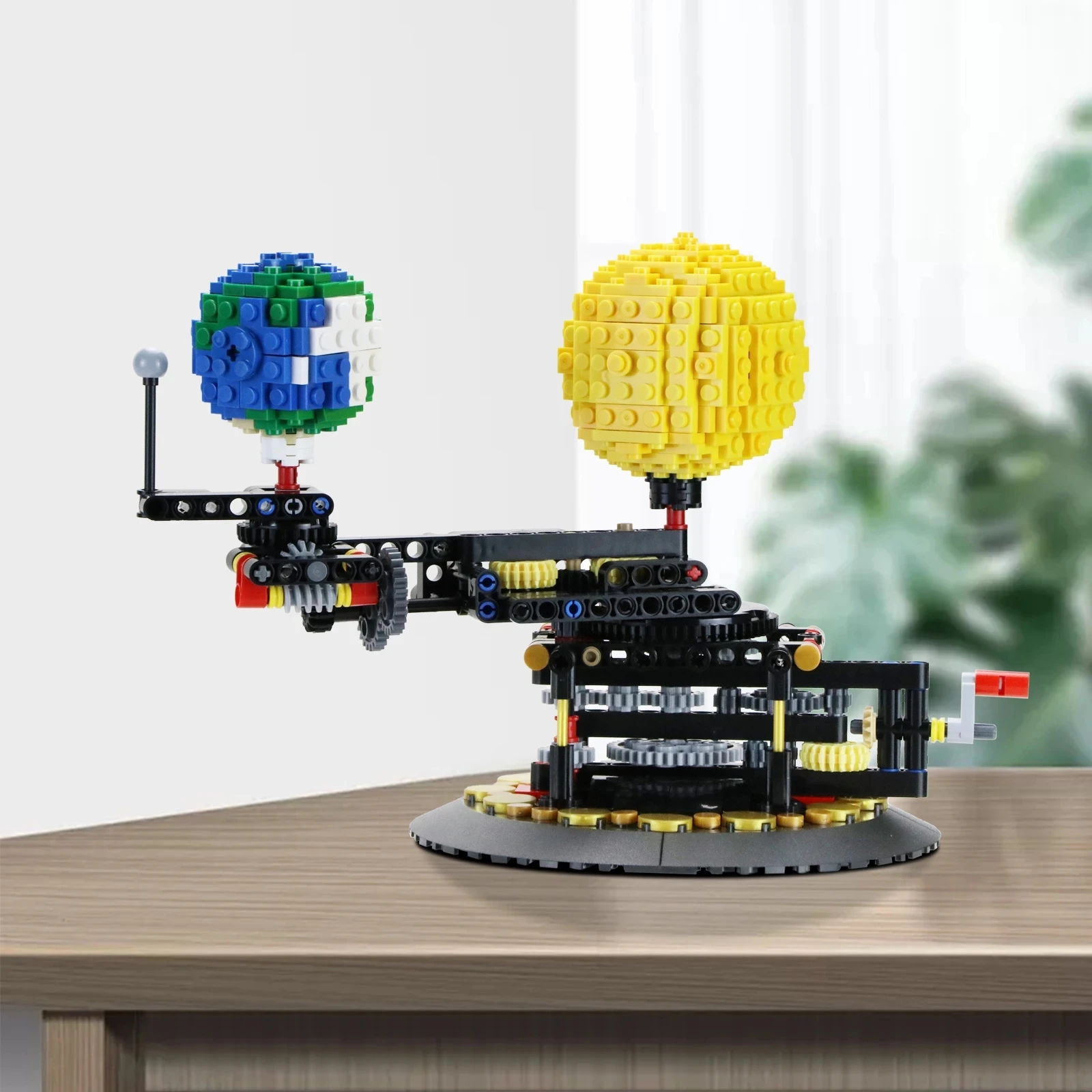 MOC Idea Blocks Earth Moon and Sun Building Block Rotatable Solar System High-Tech Bricks Model Children Toys Xmas Gift