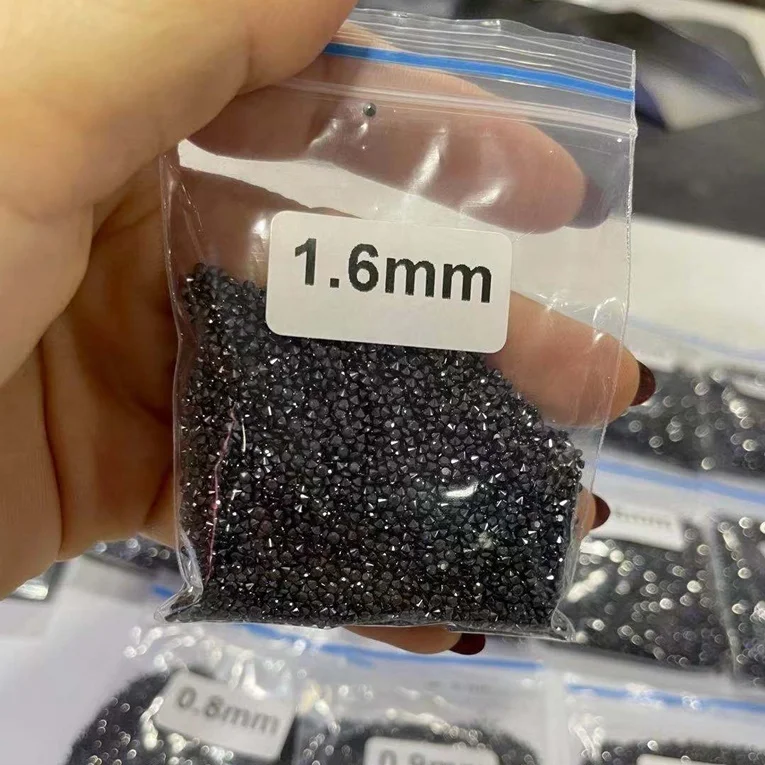 Best GRA Moissanite Lab Created Round Brilliant Cut 0.8-3.0mm 1ct 2ct 3ct 5ct Black Color Moissanite Diamond Loose Gemstone