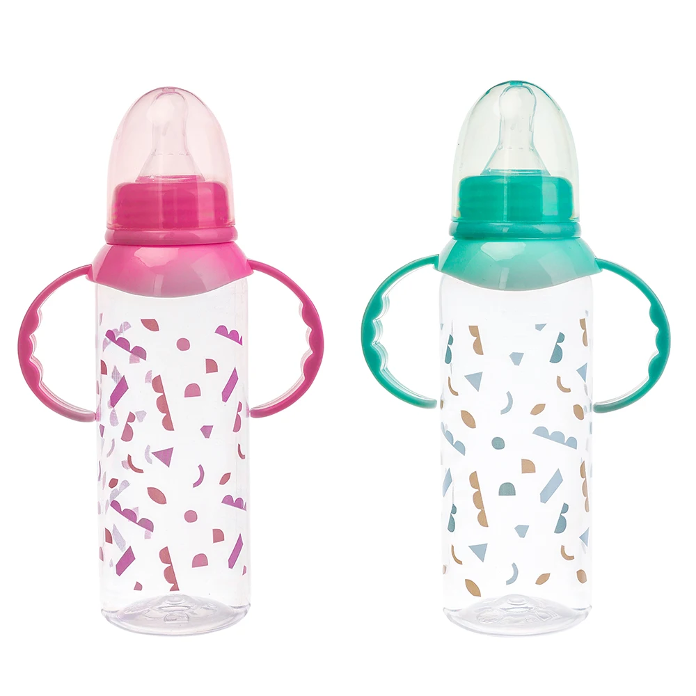 Factory wholesale BPA Free High Quality Nipples Bottle 250ml 8oz Newborn Baby PP Feeding Bottle With Handle