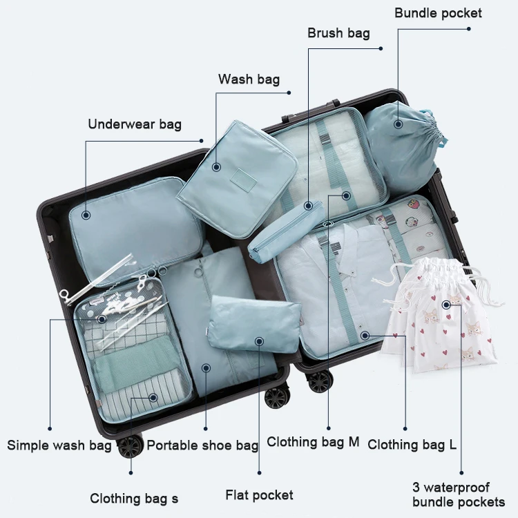 
Wholesale high quality Durable Packing Cubes Packing Travel Luggage Clothing Sorting Organizer Storage Bag 