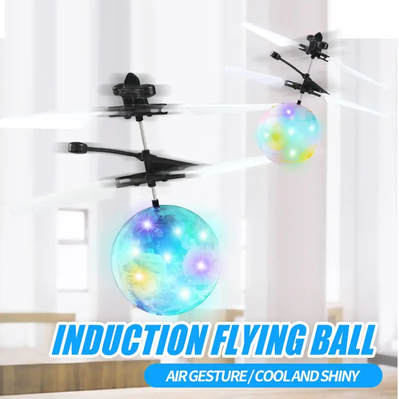 LONGXI Flying toys remote IR LED hand control ball toys Gesture sensor flying drone machine infrared helicopter toys for kid