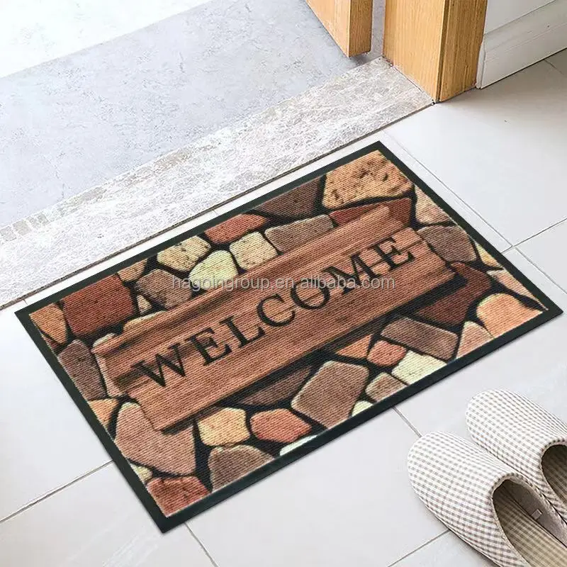 Various patterns Welcome printed door mat Carpet with PVC Backing