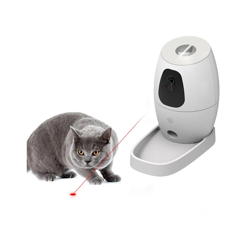 Pet Camera with Interactive Laser Game App Monitor WiFi Enabled 2-Way Audio Night Vision Sound Motion Alert Cat Auto Feeder