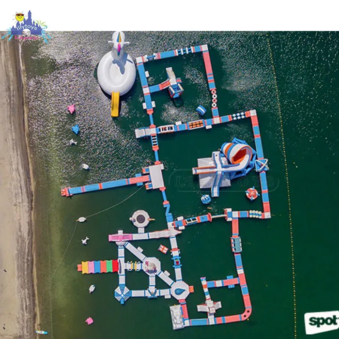 Lilytoys outdoor manufacturer sport floating aqua park inflatable obstacle inflatable sea water park slide for party rentals