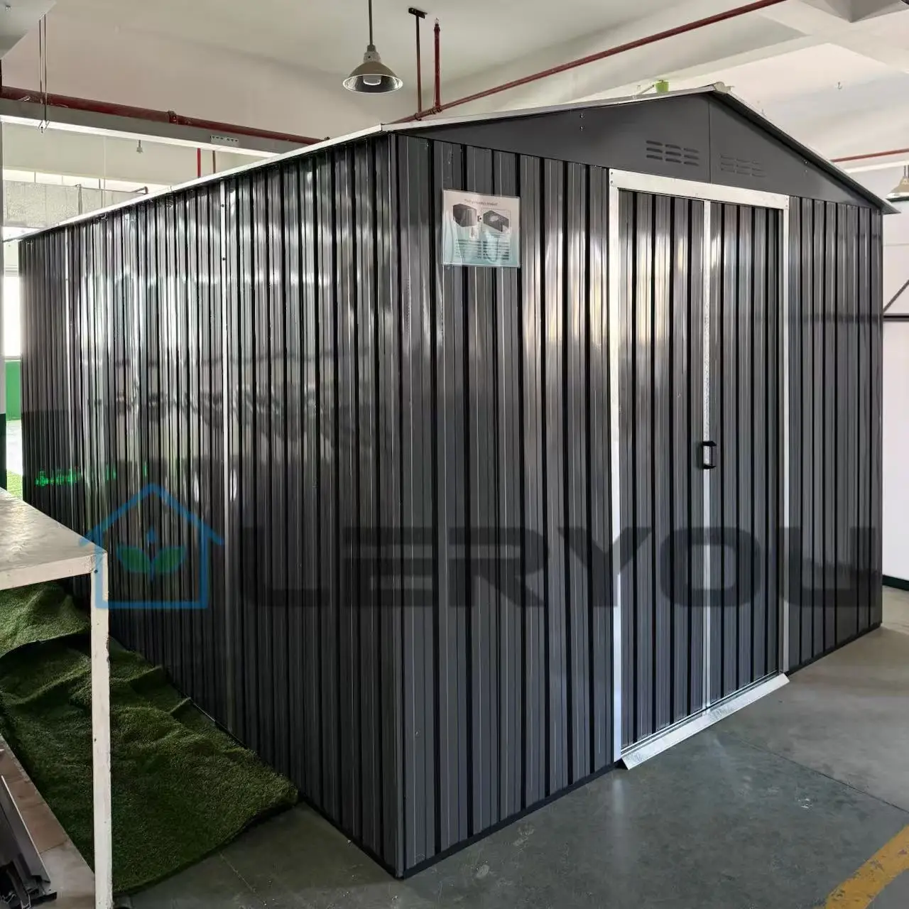 Garden Sheds Customizable Size Easily Assembled Galvanized Metal Frame Outdoor Storage Room for Tools Garage House DIY Kits