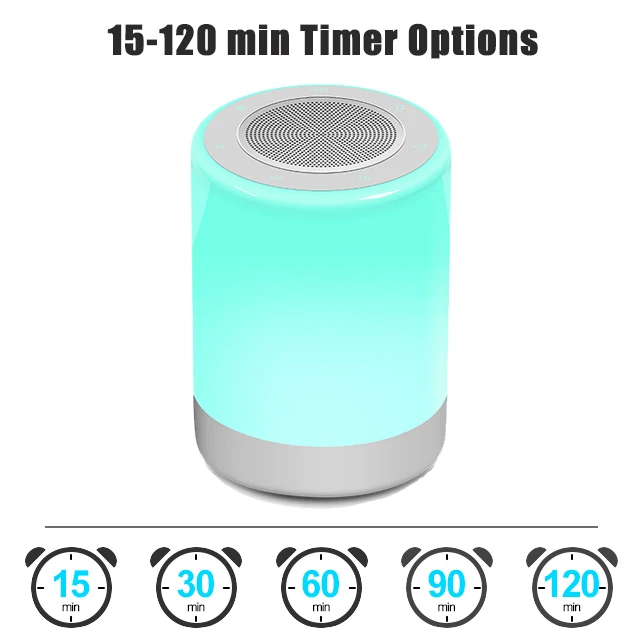 White Noise Sound Machine White Noise Baby Sleep Aid Soother with colorful Night Light and Timer function