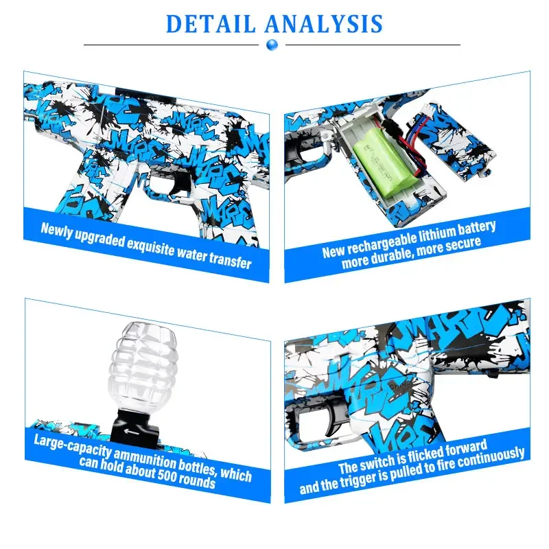 Multiple styles and colors Blaster guns Electric AKM47 splatter ball Water gel Beads toy guns