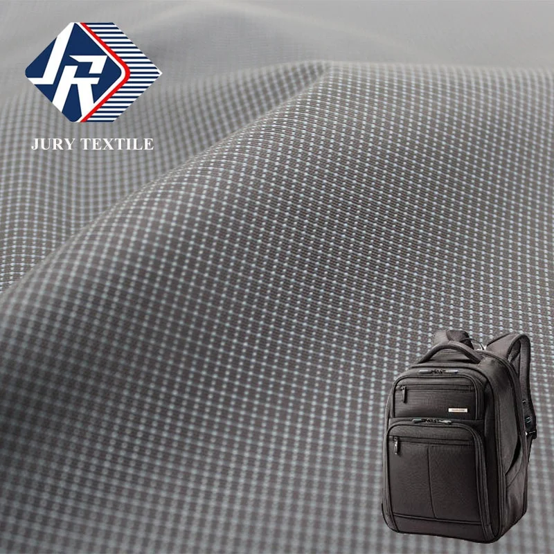 special design Tiny check PU coated 300D Cationic melange 1 mm Ripstop polyester oxford waist bag fabric