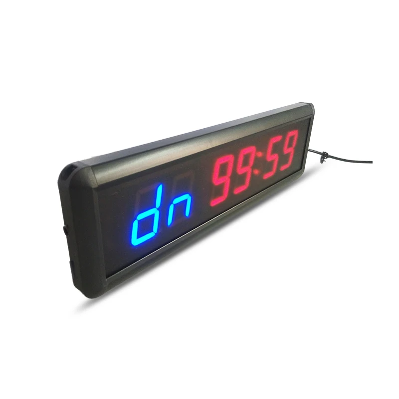 Hong hao big size muti-function led fitness timer clock 2.3inch height 6 digit character with stopwatch