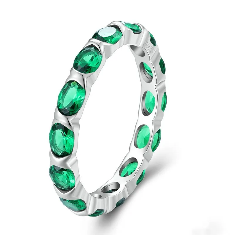 New luxury emerald zircons sterling bague argent alibaba wholesale jewellery finger rings 925 silver women