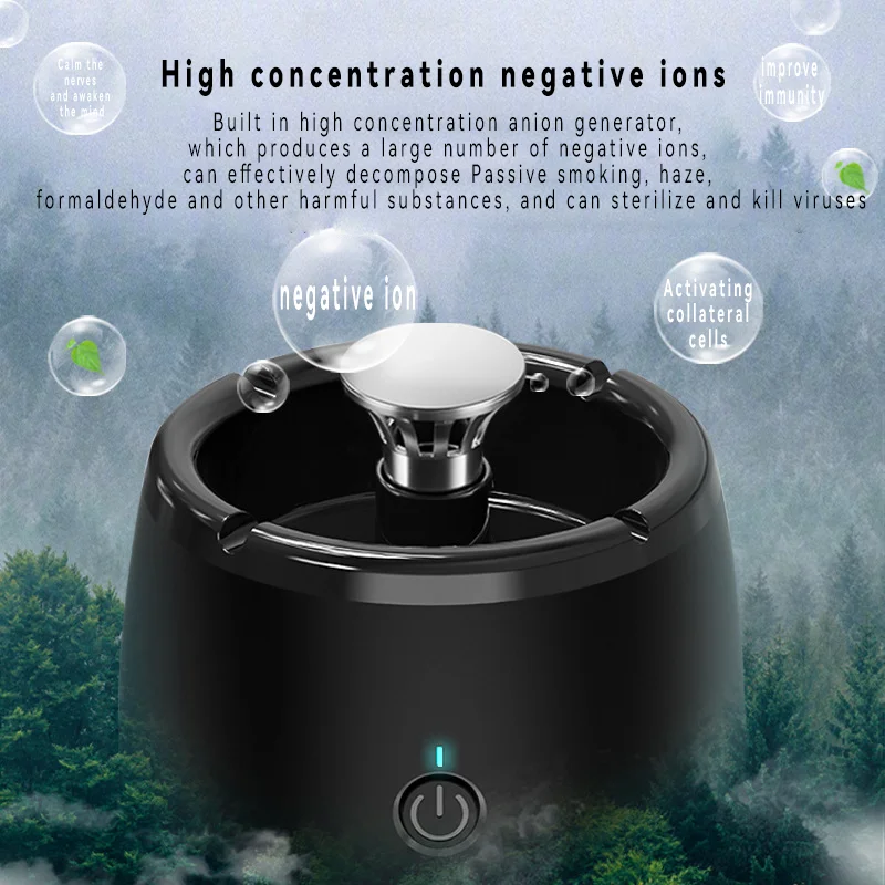 TOP Upgrade Air Purification ashtray PRO resin storage anti-ironing negative ion intelligent purification ashtray