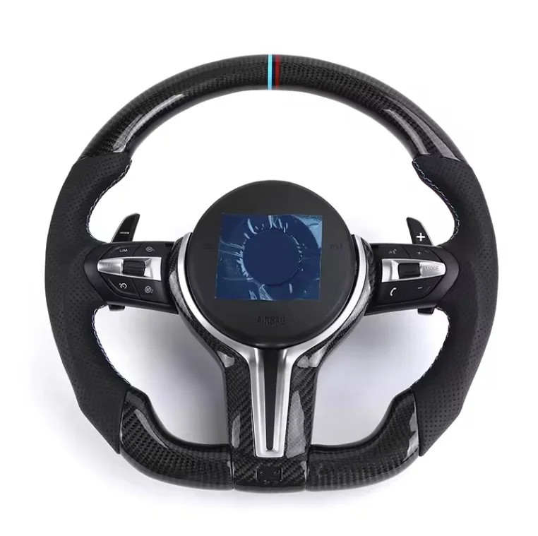 Custom Black Perforated Leather Carbon M Sport Steering Wheel for BMW F10 F30 F31 F32 F20  E60 X6 E71 X5 E70 M3 M4 M5