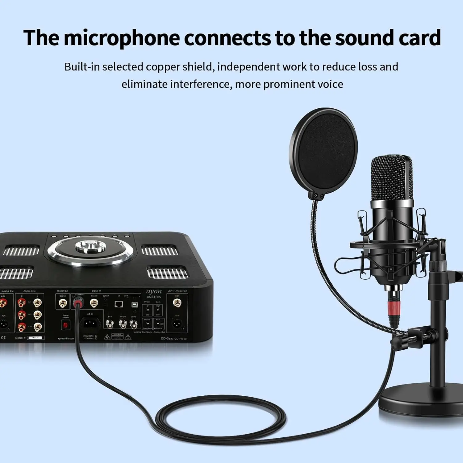 Factory Woven 6.5 Microphone Cable 6.35 Two Core  Microphone Cable