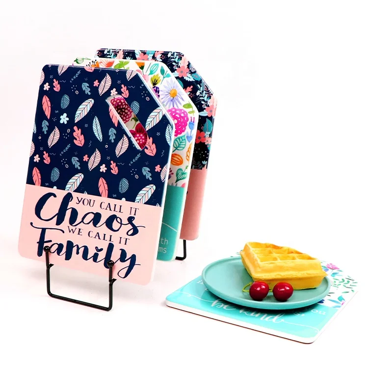 Custom kitchen cooking table square hanging ceramic hot pot coaster mat magnetic sublimation trivet set for hot pots and pans