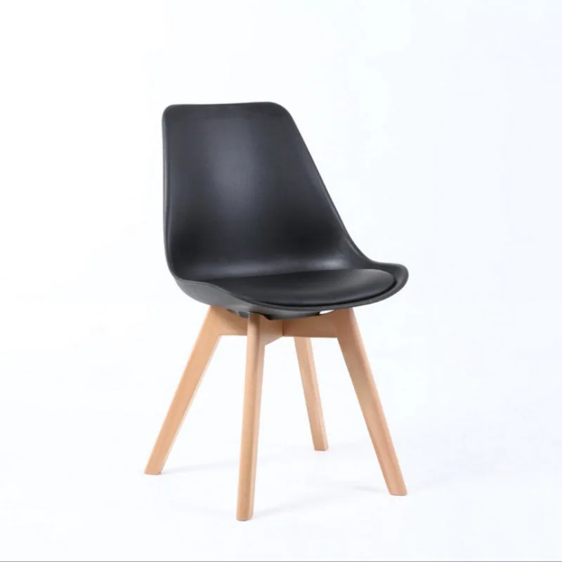 Dinning Chair Furniture Restaurant Living room Chairs PU Cushion Plastic Dining With Wooden