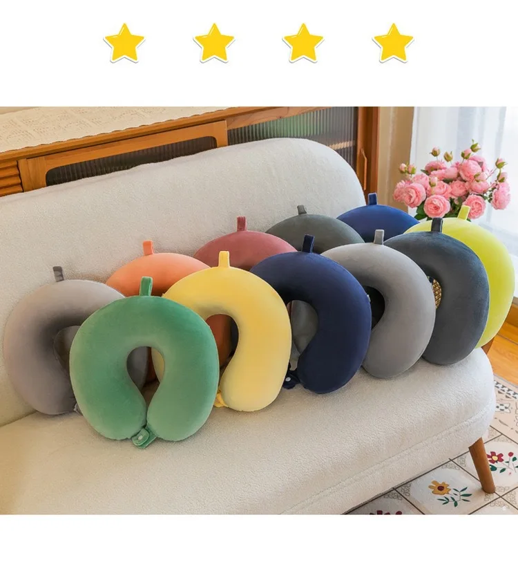 Factory Wholesale Custom Personalized U shape camping car pillow Foam Travel Neck Support Memory Foam Neck Pillow
