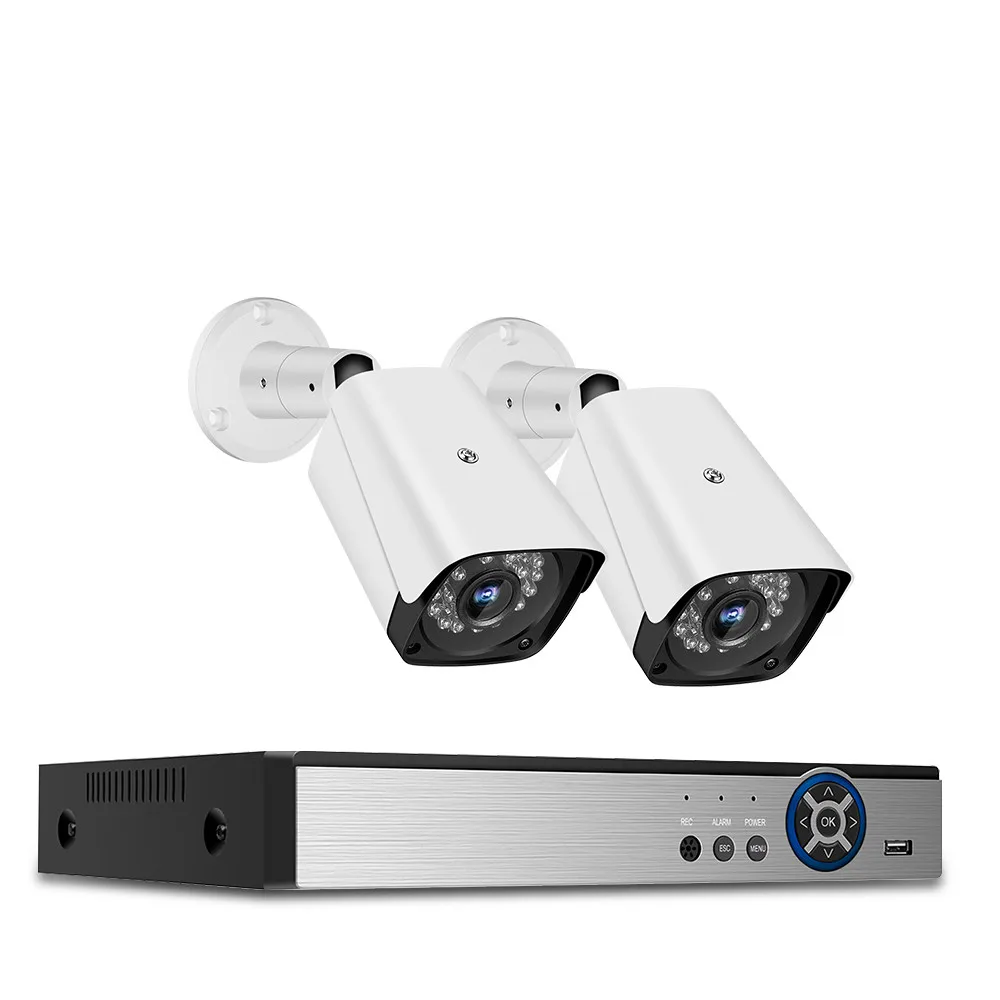  CVI TVI NVR HVR AHD 5-в-1 DVR 4CH рекордер CCTV 2 шт. 1080P видео камеры видеонаблюдения домашняя система