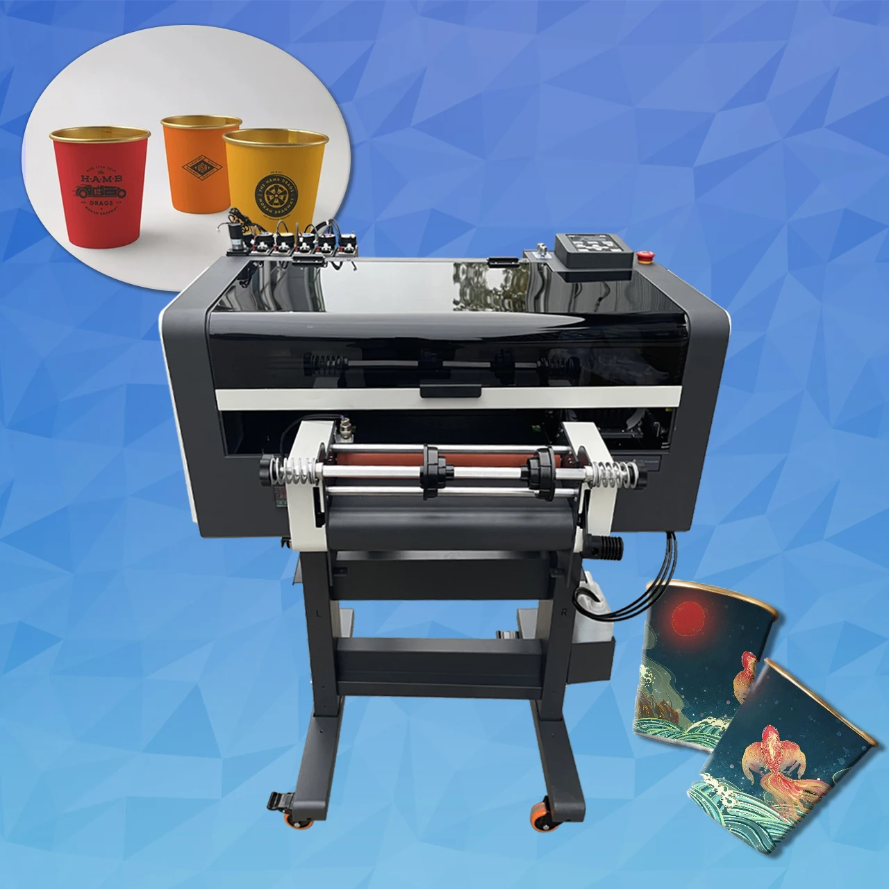 Cheapest A1 dtf uv printer uv printing machine Roll to Roll pro colored uv dtf sticker printer for cups