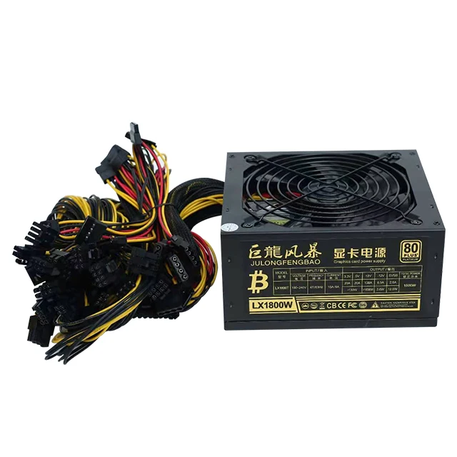 Newest Atx PSU 2200W 1800W 3000W 12V 80PLUS gold medal fully modularized electromechanical Atx  PSU power supply