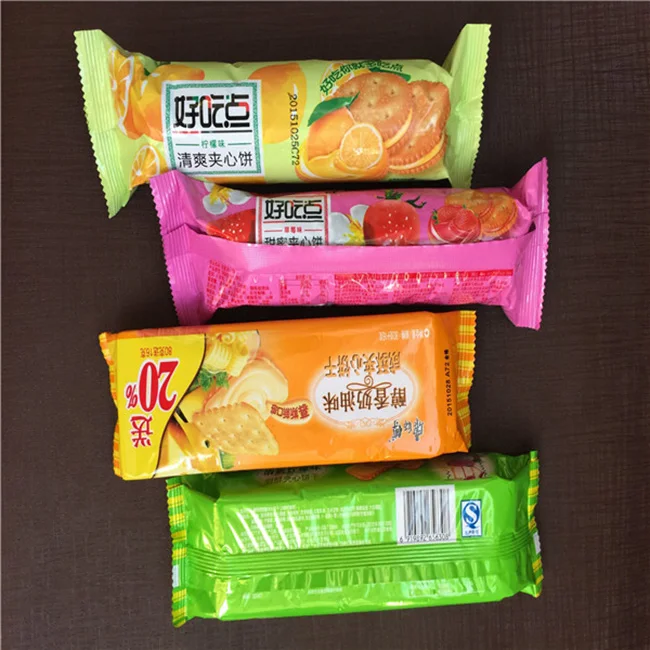 Printed flexible packaging film custom Logo printed plastic film roll for biscuit snacks packaging