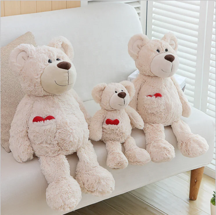 Hot sale EN71certificated lovely Soft Big Plush Bear Teddy Bear with heart in its pocket