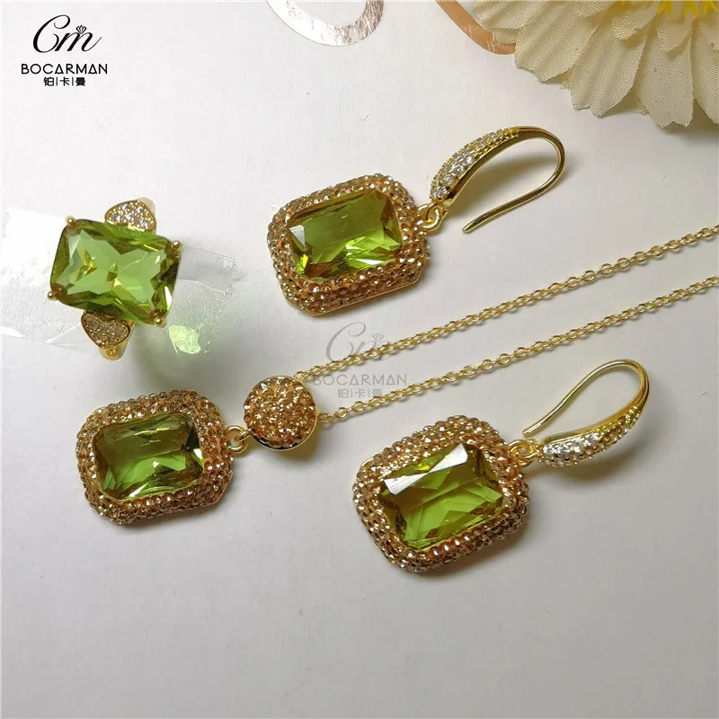 Artificial gemstone manufacturers Turkey color colored stone bauxite light color Sudan stone jewelry set