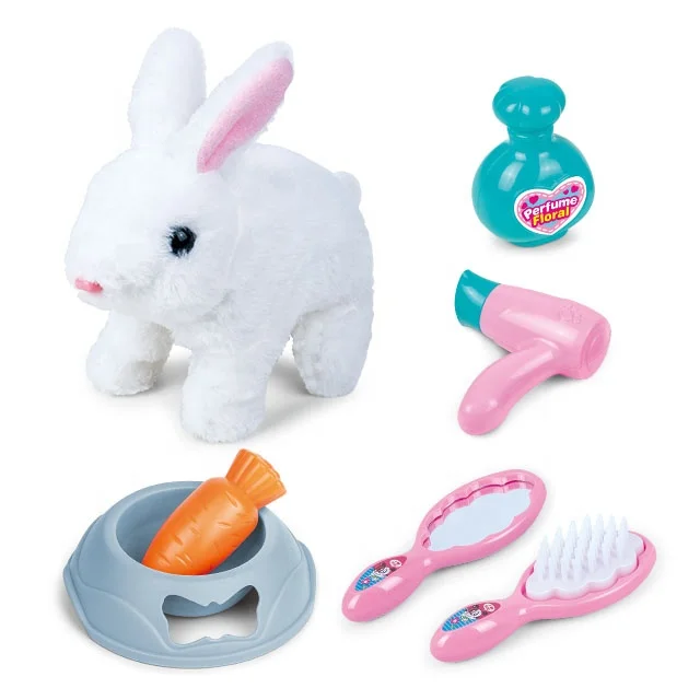 Battery operated Stuffed animal toys electric pet dog walking  with sound for plush toys kid hair beauty set