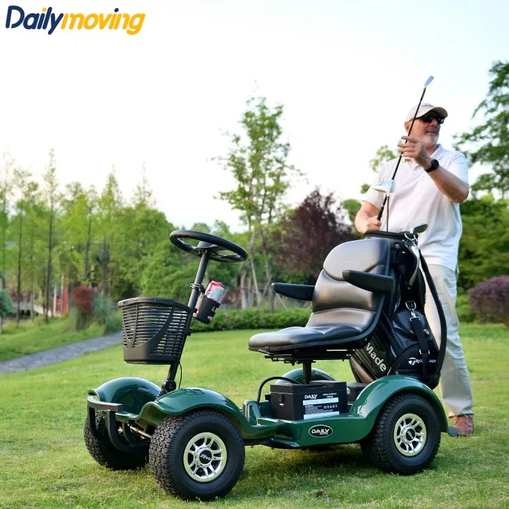 Motor golf trolley lithium battery golf carts 4 wheel single seat golf buggy with ce certificate