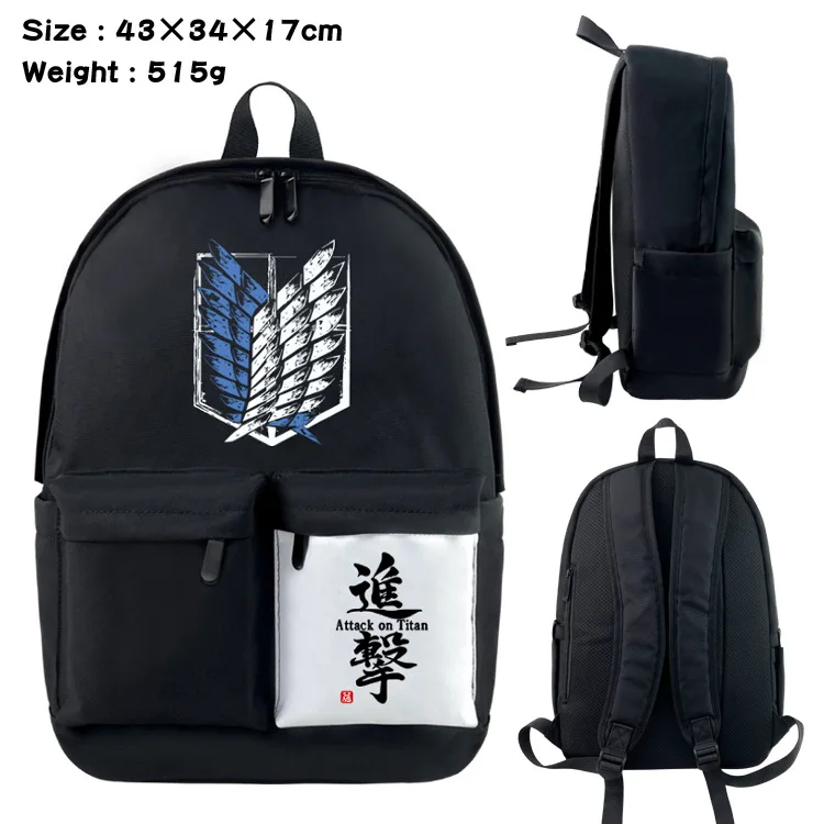 Attack on Titan Cartoon Backpack Men Women Canvas Anime Laptop Knapsack School Bag for Teenagers Travel Bags