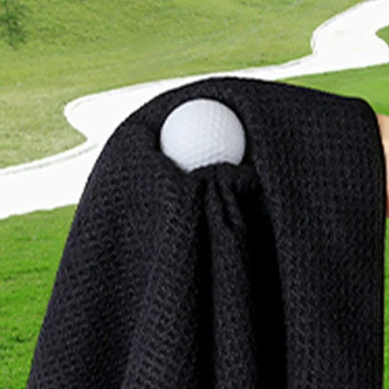 Microfiber waffle golf ball cleaning towel golf towel with grommet