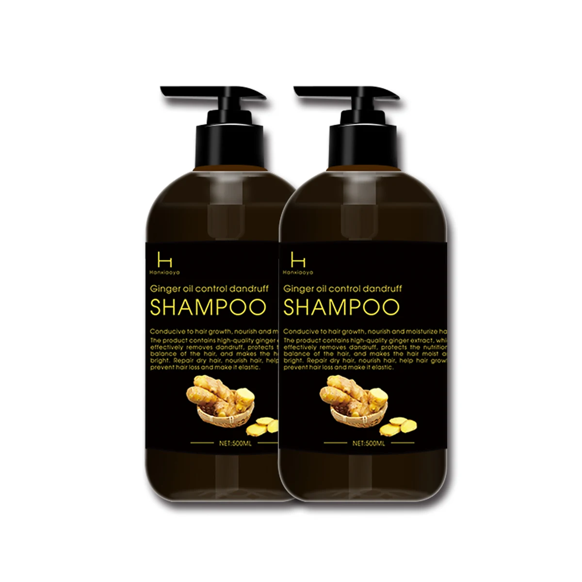 Hot Sale OEM Wholesale 500ML Natural Organic Ginger Hair Shampoo Black Hair Shampoo Anti Dandruff Shampoo Private Label