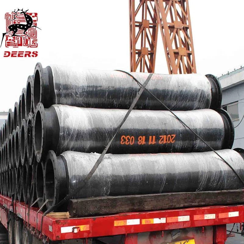 Durable dia 250mm dredging discharge hose with flange connector