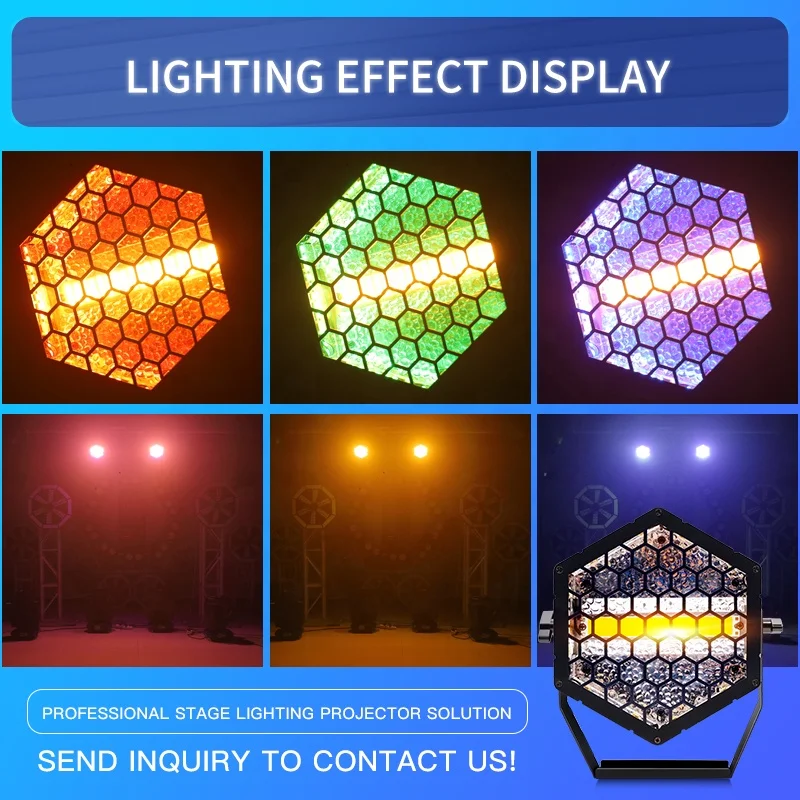 Stage Dj Disco Background Light Mini Dmx hexagon 3 Led Lamp Pixel Rgb Strobe Matrix Led Retro Lights