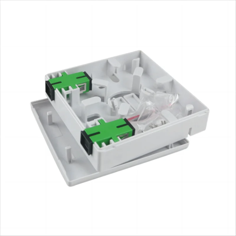 FTTH Mini Fiber Optic Fiber Terminal Box SC UPC APC LC 86 Type Faceplate Indoor Wall Mount 2FO Fiber Distribution Box 1m Pigtail