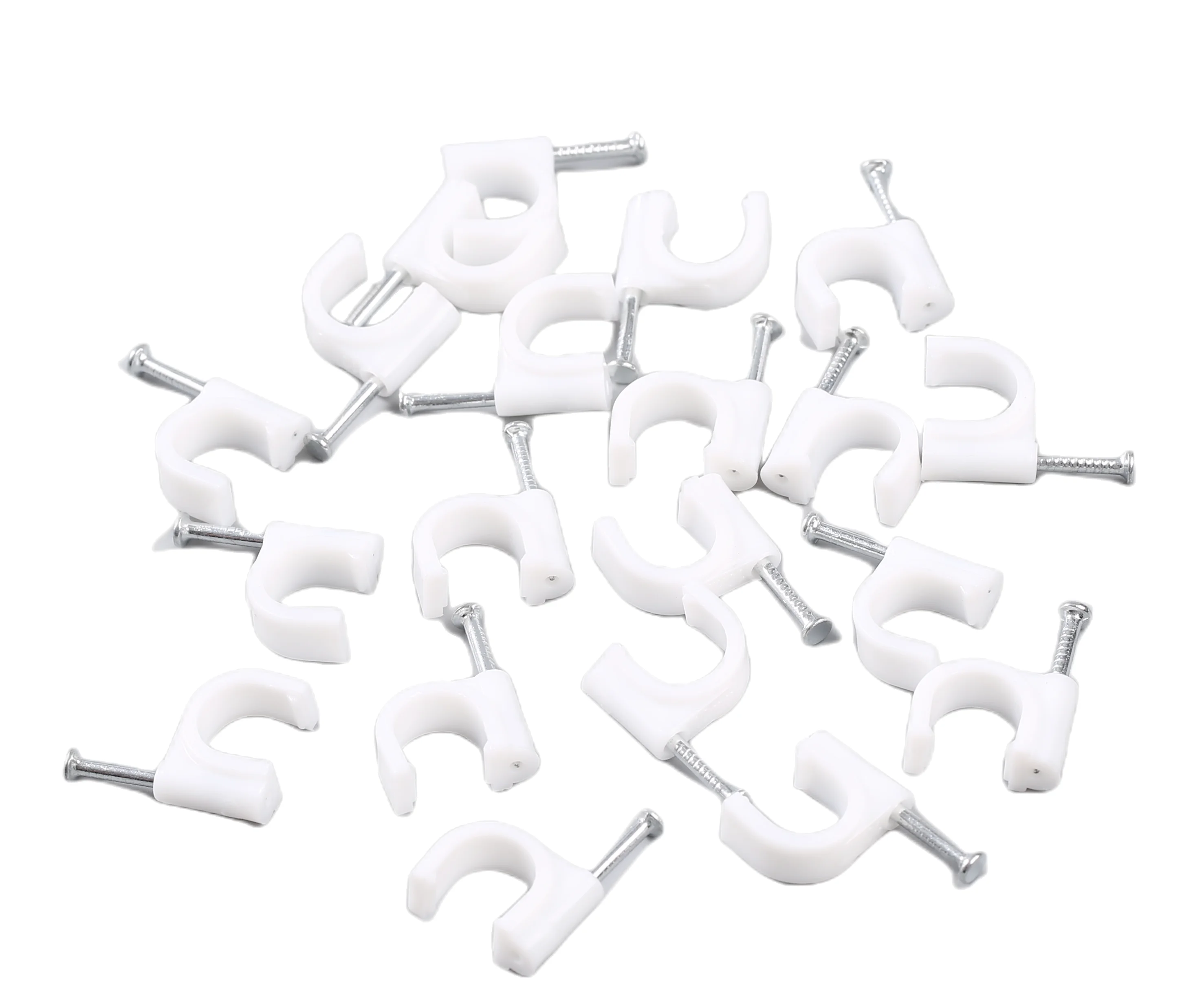 12mm circle type cable nail clips PE materials with steel factory price with great quality